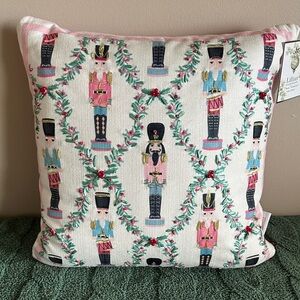 Lillian August French Farmhouse Holiday Christmas Nutcracker Pillow NEW!
